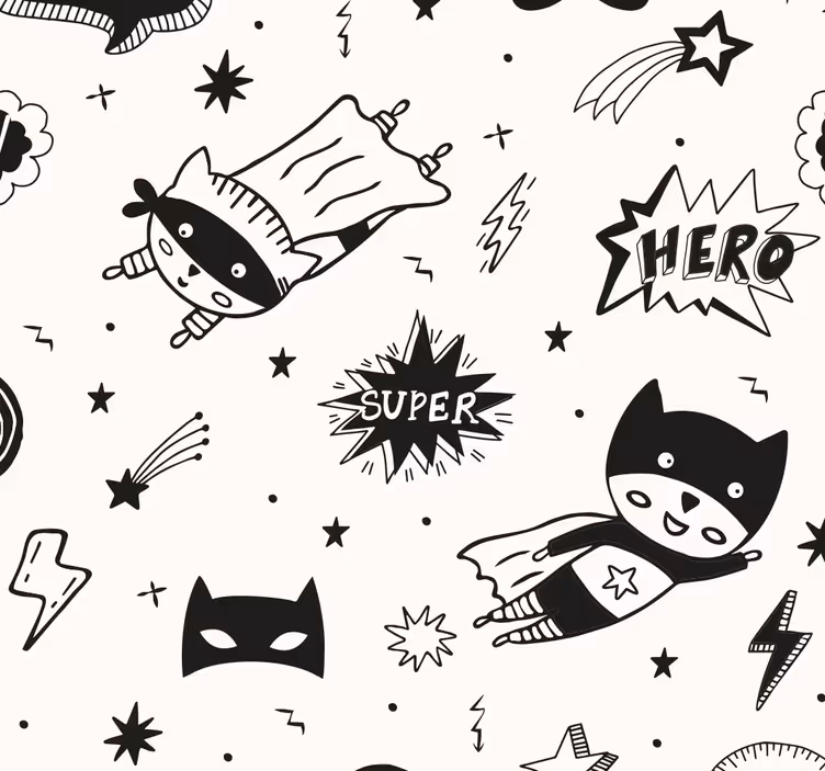 Çocuk odası stor perde süper kahraman komik desenler - TenStickers