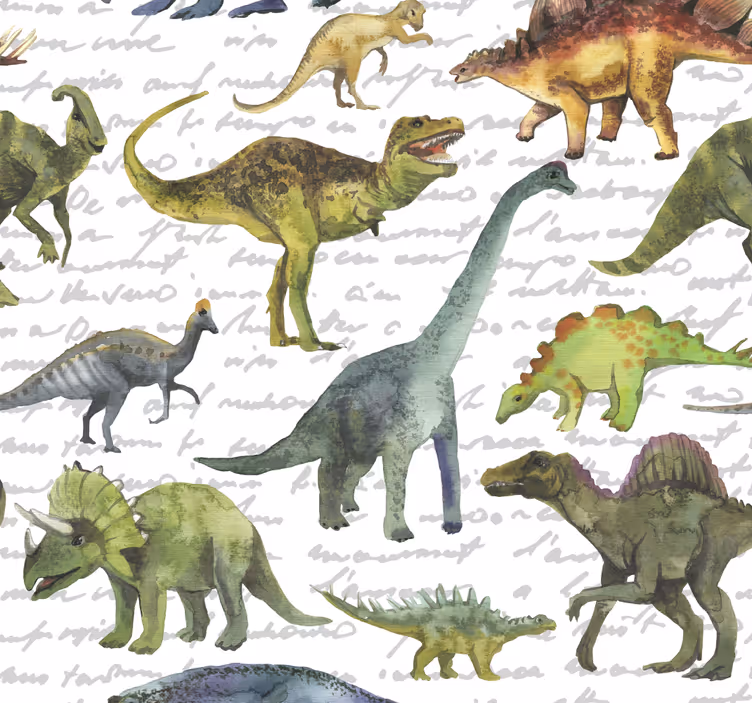 Çocuk odası stor perde gerçekçi dinozorlar - TenStickers
