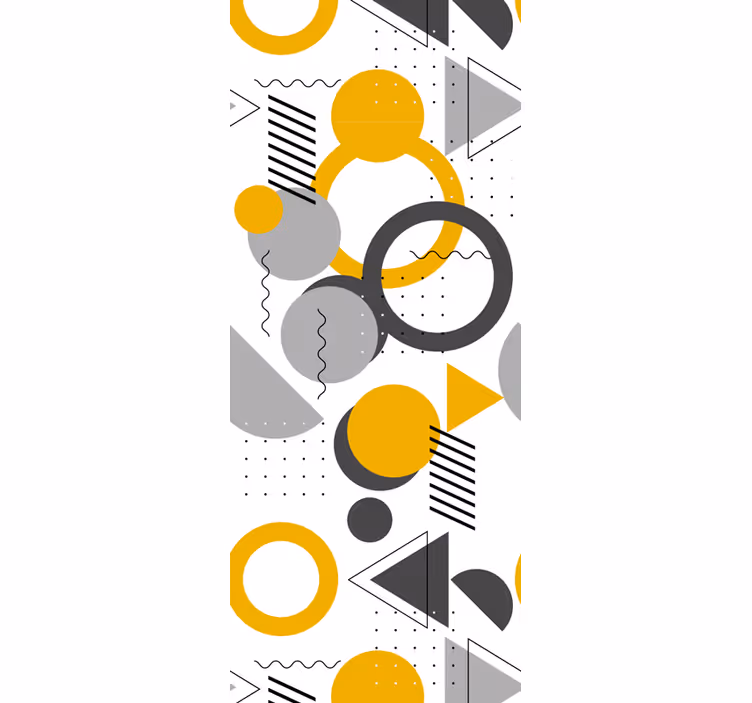 Ofis stor perde - dikişsiz retro geometrik desen - TenStickers