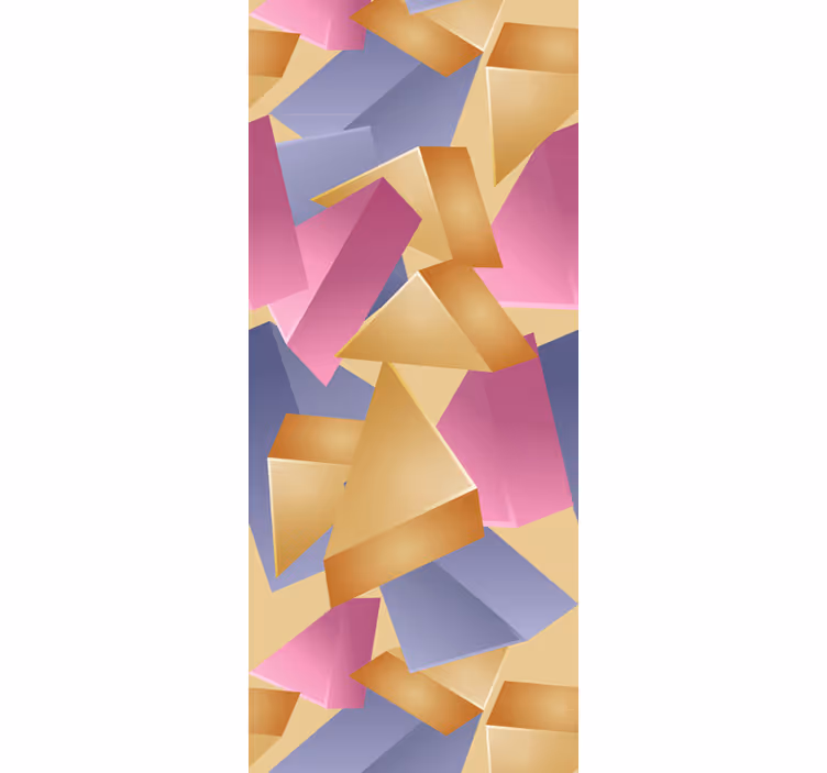 Ofis stor perde altın piramit geometrik - TenStickers