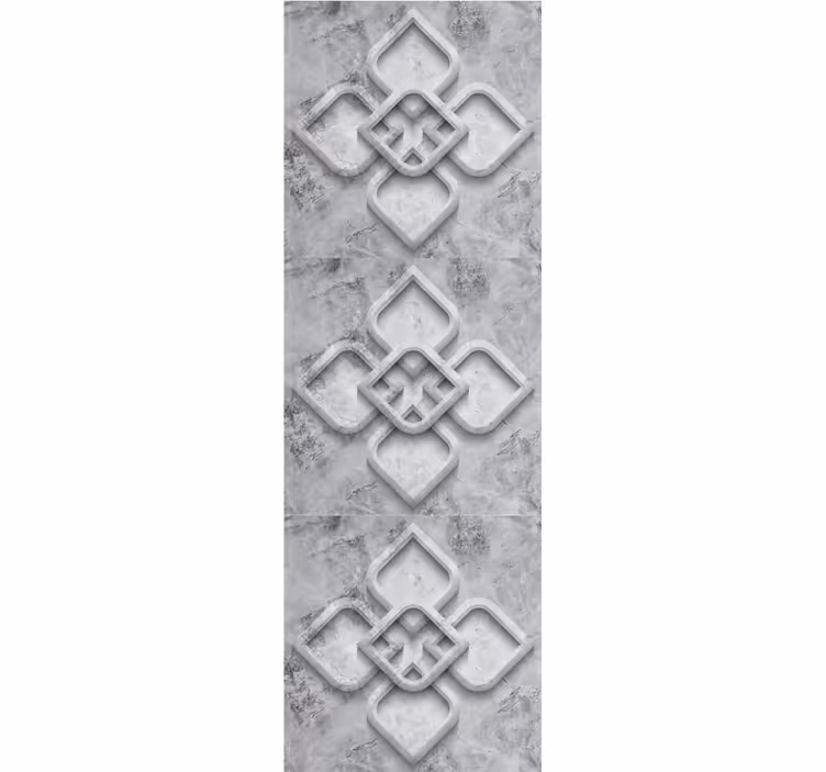 Ofis stor perde  gri 3d geometrik taş desenleri - TenStickers