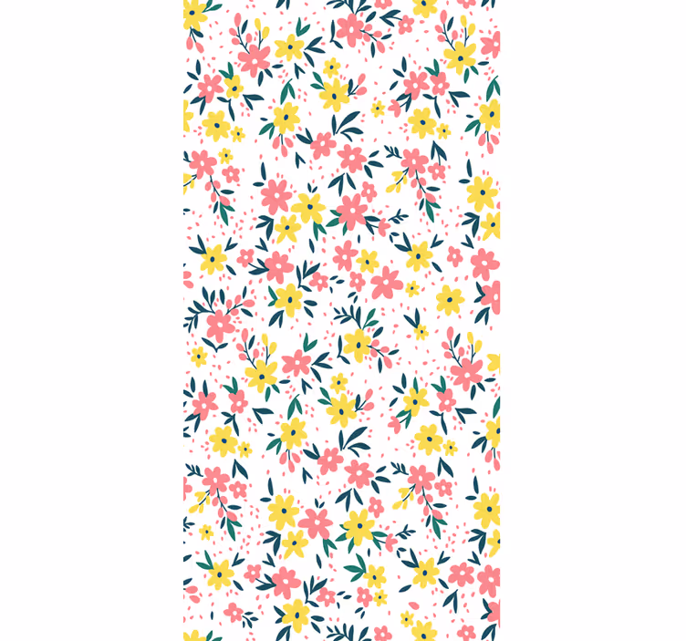 Ofis stor perde flowerprint 'ifuru' beyaz - TenStickers