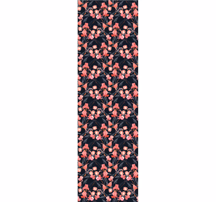 Ofis stor perde narin pembe çiçekler dallarda - TenStickers
