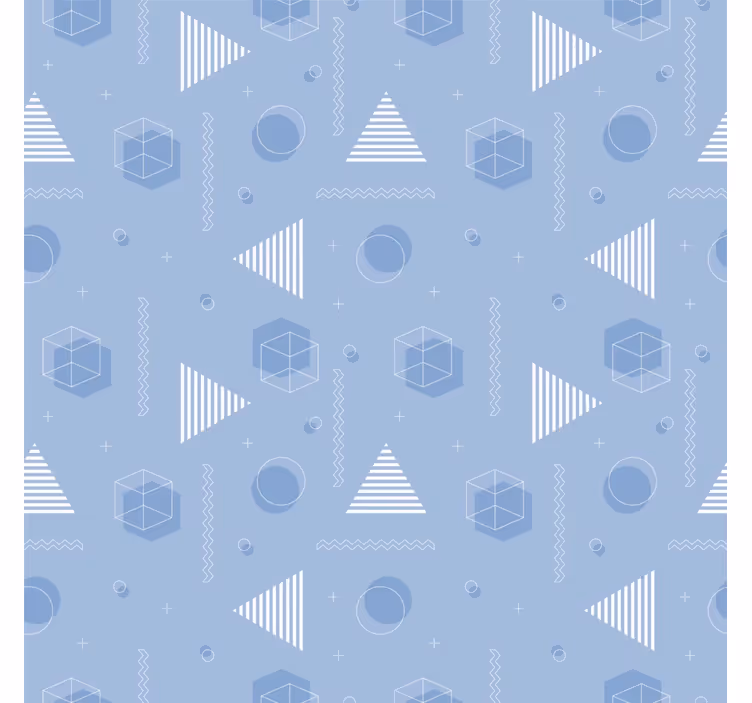Genç odası stor perde geometrik mavi - TenStickers