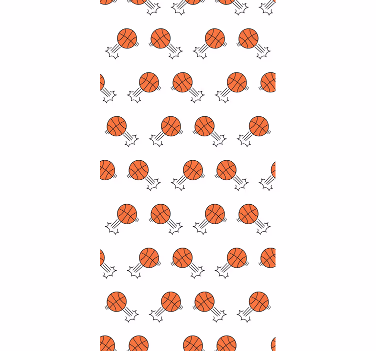 Genç odası stor perde - el çizimi basketbol arka planı - TenStickers