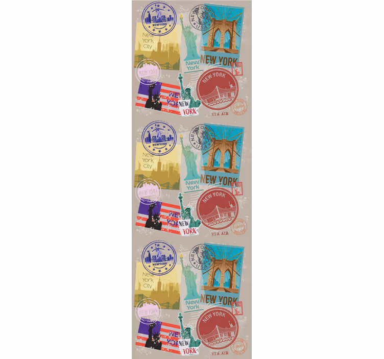 Genç odası stor perde eski nyc kolajı - TenStickers