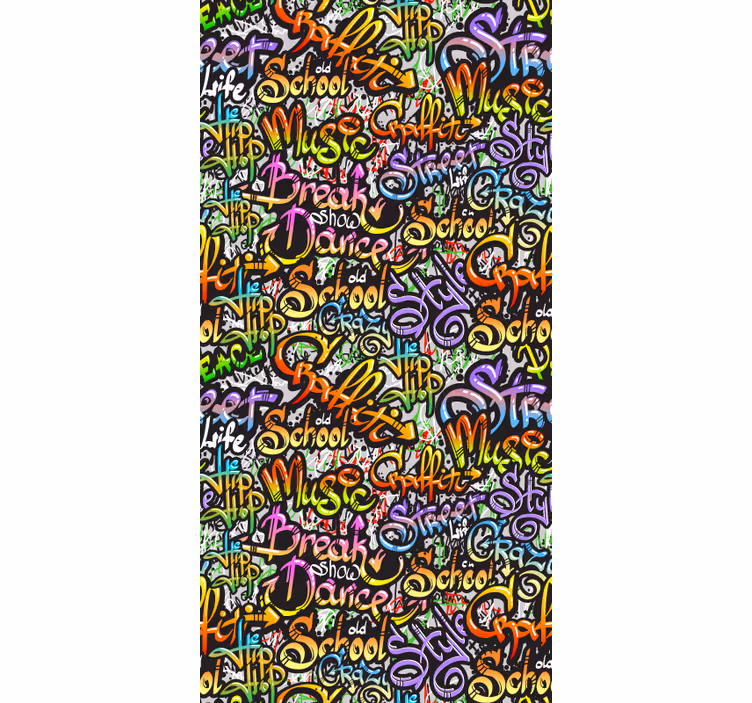 Genç odası stor perde - graffiti duvar yazısı - TenStickers