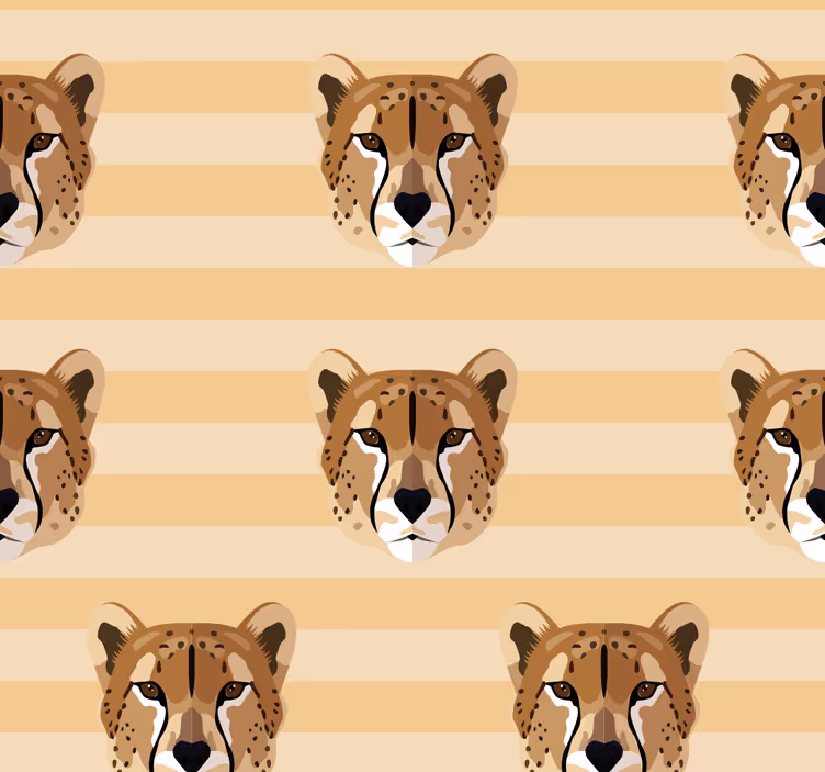 Genç odası stor perde leopar başı - TenStickers