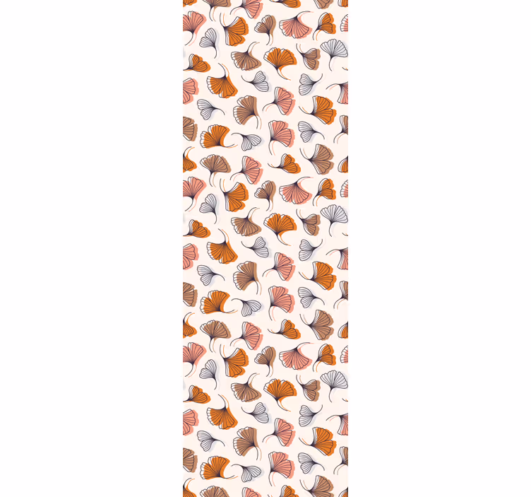 Modern stor perde - el çizimi ginkgo yaprakları - TenStickers
