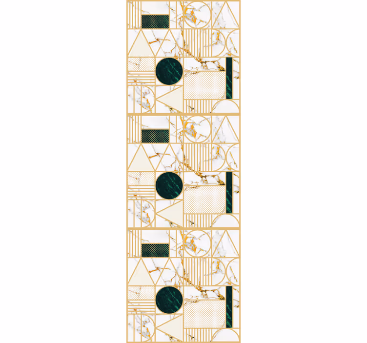 Modern stor perde beyaz mermer geometrik - TenStickers