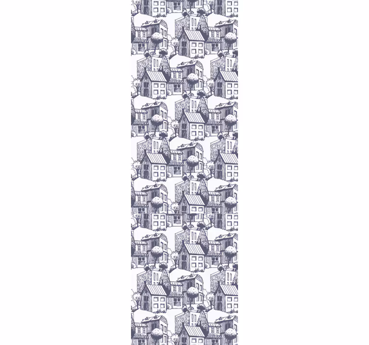 Modern stor perde şehir vintage deseni - TenStickers