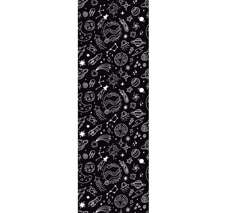Modern stor perde evrensel siyah beyaz illustrasyonlar - TenStickers