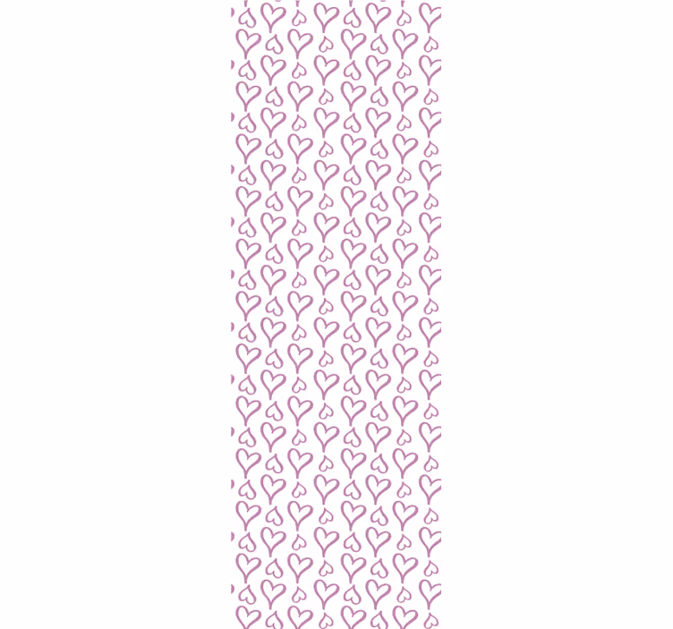 Modern stor perde - pembe kalp ikonları - TenStickers