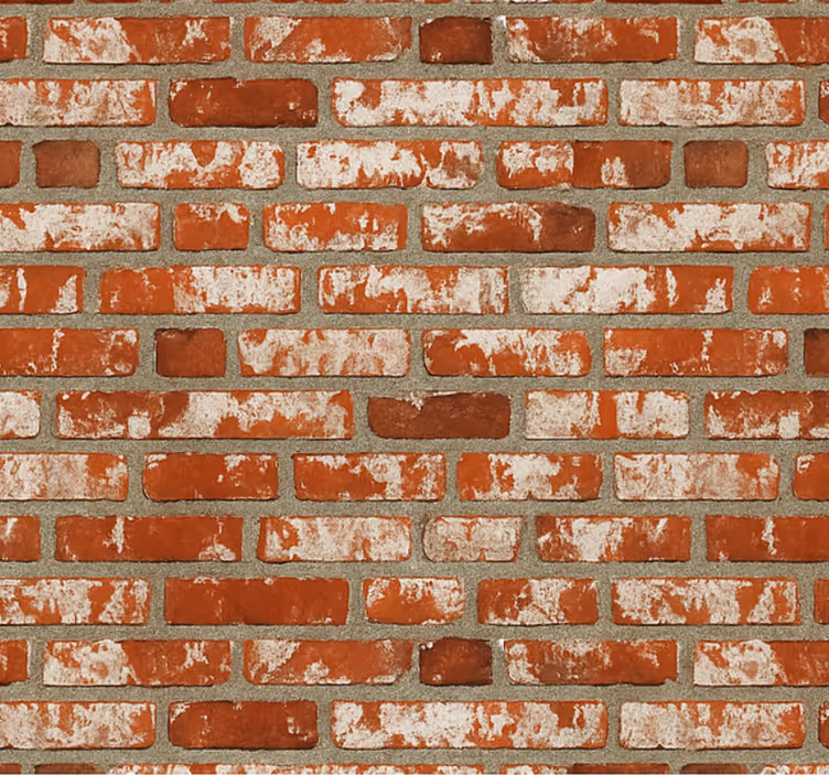 Oturma odası stor perde 3d tuğla deseni - TenStickers