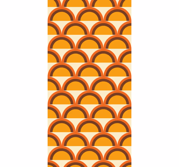 Sarı stor perde 1970'ler günbatımı retro kemerler - TenStickers