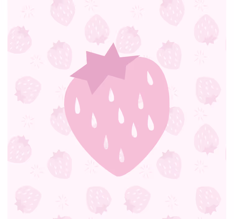 Mutfak stor perde çilek deseni pembe - TenStickers