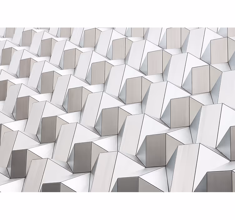 Beyaz stor perde 3d desen gri - TenStickers