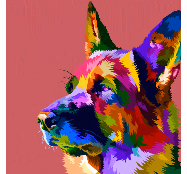 Oturma odası stor perde alman Çoban köpeği - TenStickers