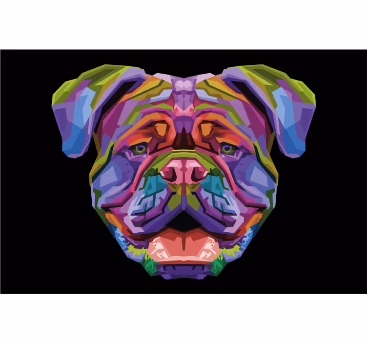 Oturma odası stor perde renkli modern köpekler - TenStickers