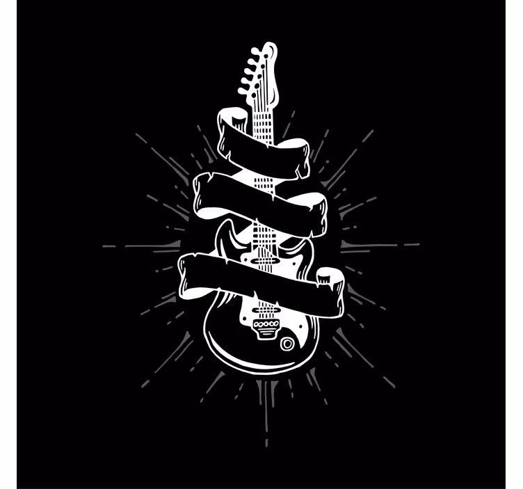 Oturma odası stor perde gitar - TenStickers