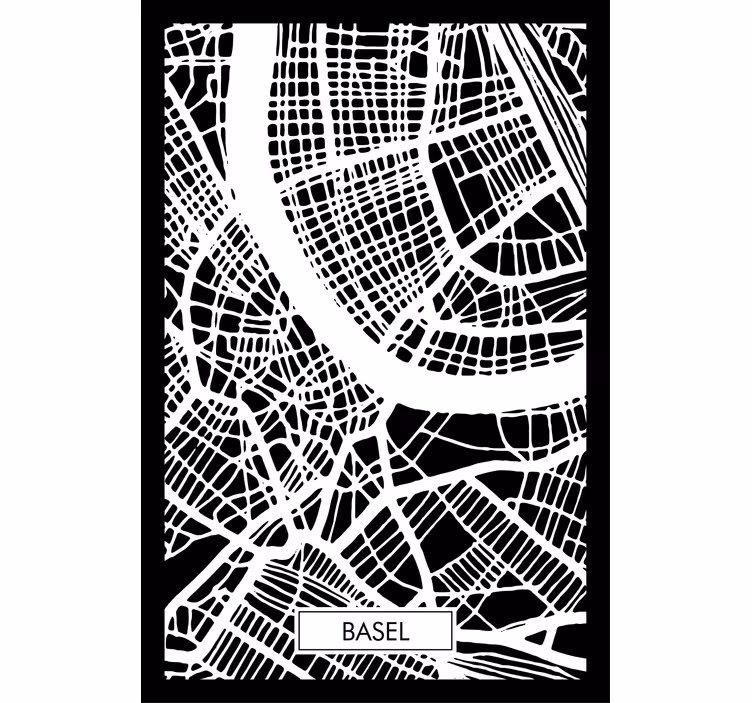 Oturma odası stor perde - basel topografik haritası - TenStickers