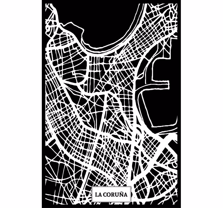 Oturma odası stor perde - coruña topoğrafik haritası - TenStickers