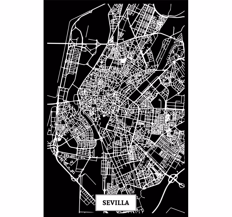 Oturma odası stor perde sevilla topografik haritası - TenStickers