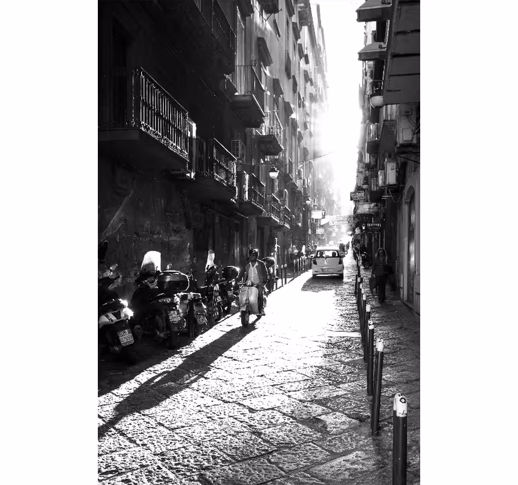 Oturma odası stor perde napoli vintage - TenStickers