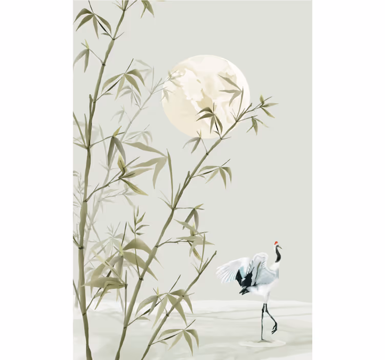 Oturma odası stor perde - bamboo sanatı - TenStickers