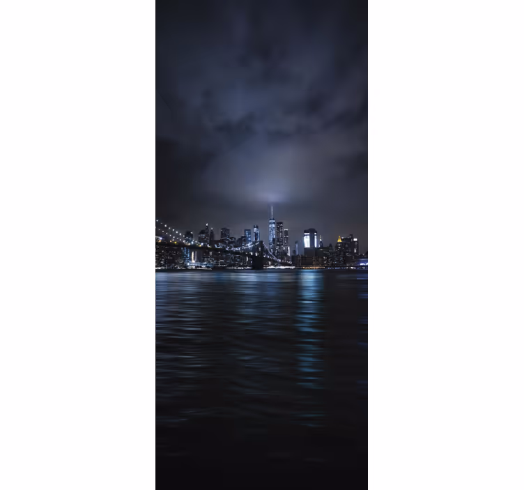 Siyah stor perde Şehir gece panoraması - TenStickers