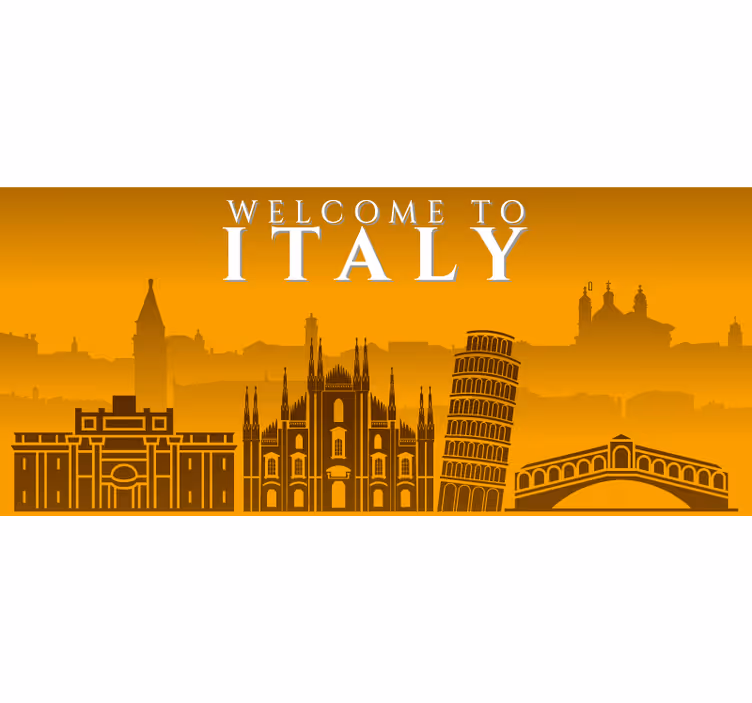 Sarı stor perde skyline italyan - TenStickers