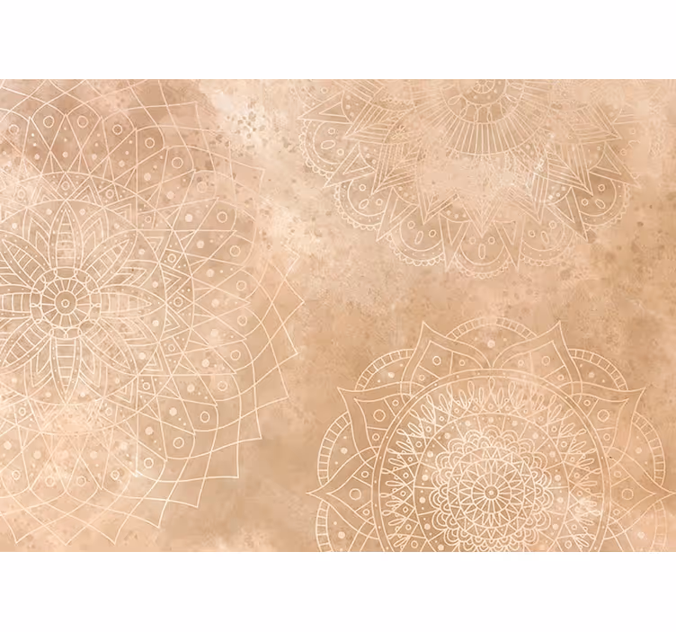 Bej stor perde mandala vintage - TenStickers