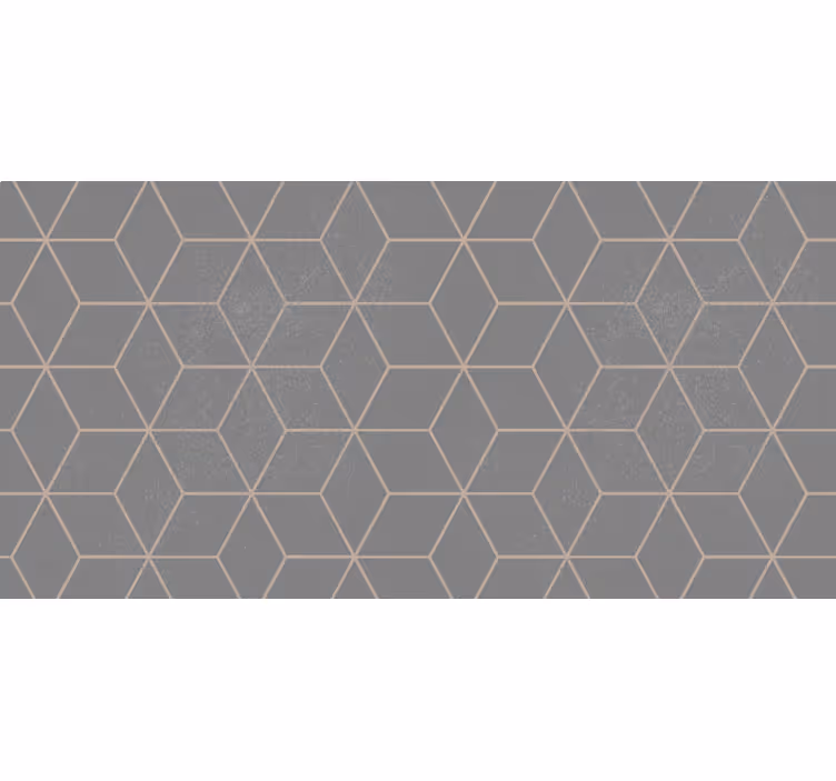 Gri stor perde - geometrik gri altıgen desen - TenStickers