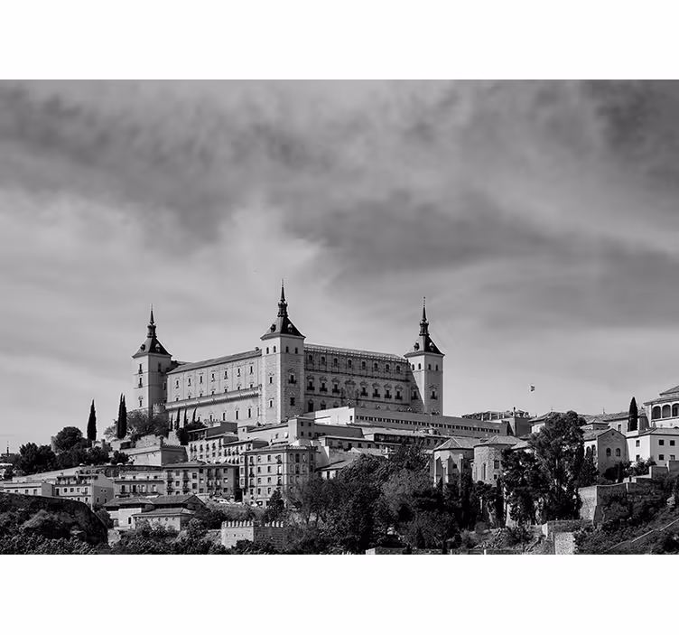 Gri stor perde toledo kalesi - TenStickers