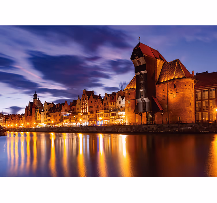 Mavi stor perde gdańsk gecesi - TenStickers
