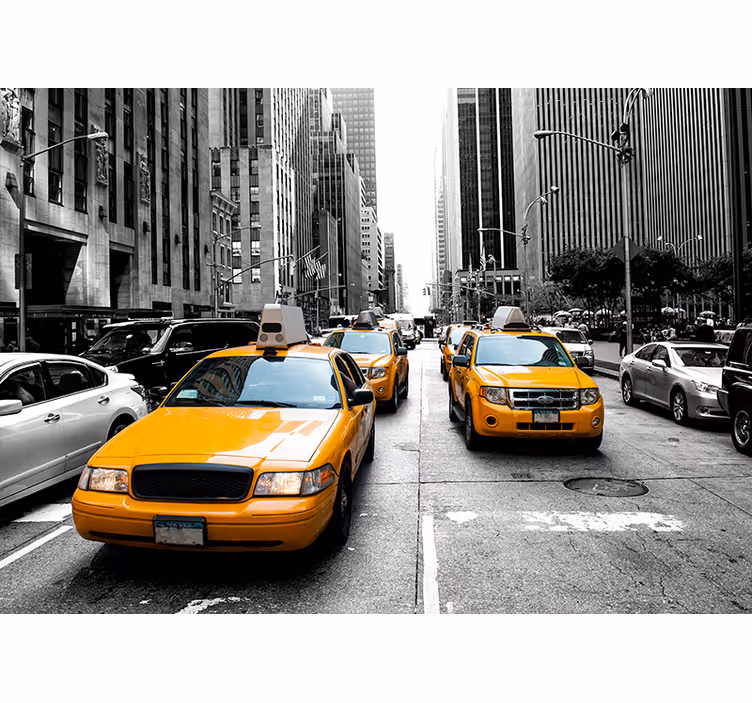 Oturma odası stor perde new york taksi - TenStickers