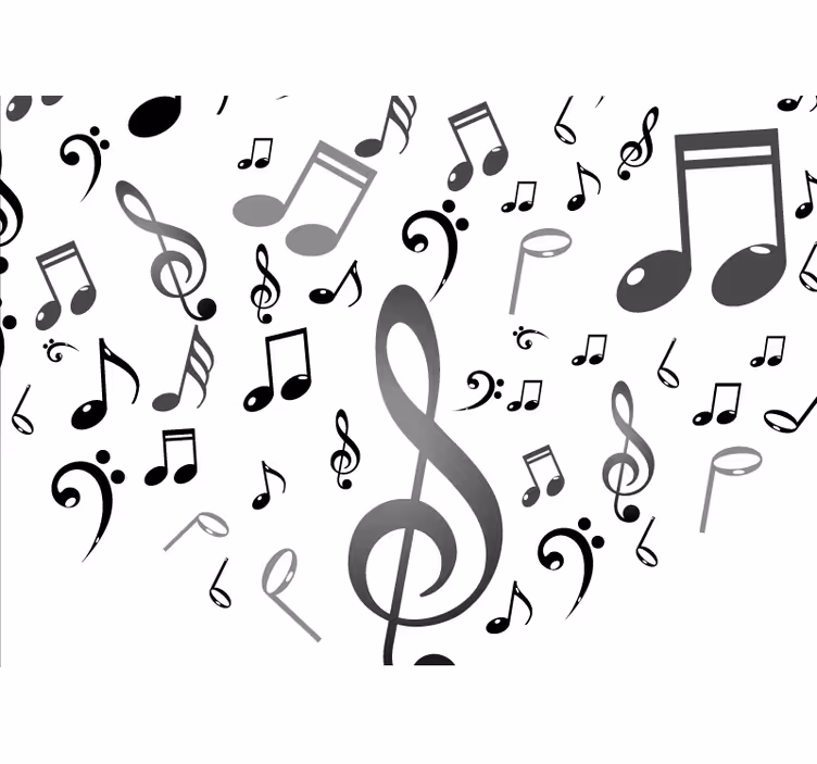 Oturma odası stor perde müzik notaları - TenStickers
