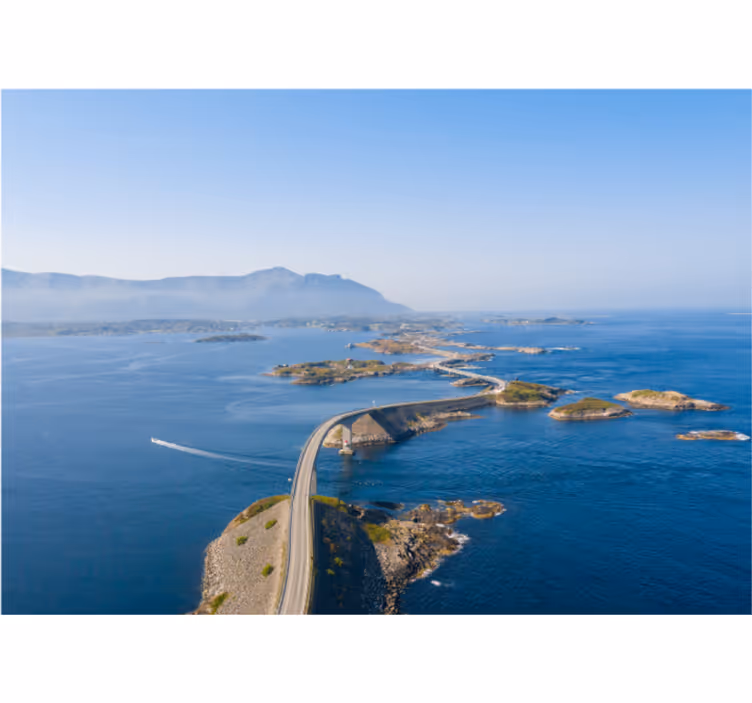 Oturma odası stor perde norveç atlantik yolu - TenStickers
