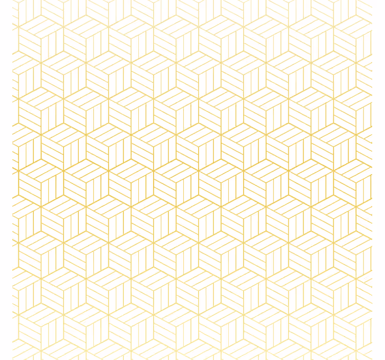 Modern stor perde - altın folyo geometrik küpler - TenStickers