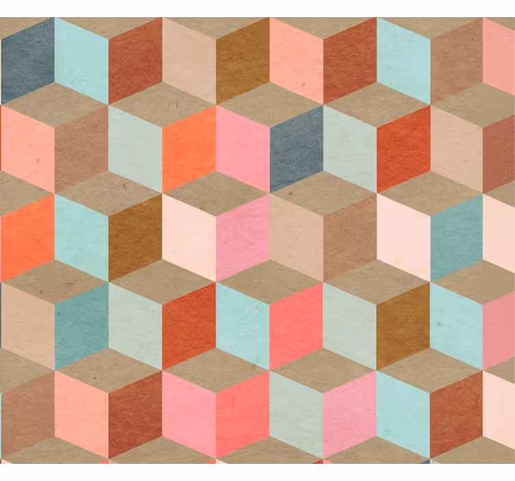 Modern stor perde pastel geometrik kraft desen - TenStickers