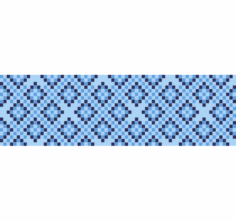 Mavi stor perde - geometrik mavi piksel deseni - TenStickers