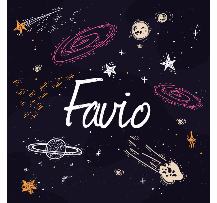 Mavi stor perde - İsim özelleştirilebilir galaxy - TenStickers