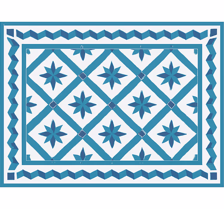 Mavi stor perde geometrik yıldız karoları - TenStickers
