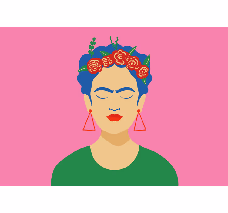Oturma odası stor perde frida kahlo pop art tasarım - TenStickers