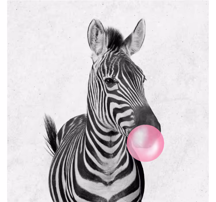 Oturma odası stor perde zebra desenli şeker pembesi - TenStickers