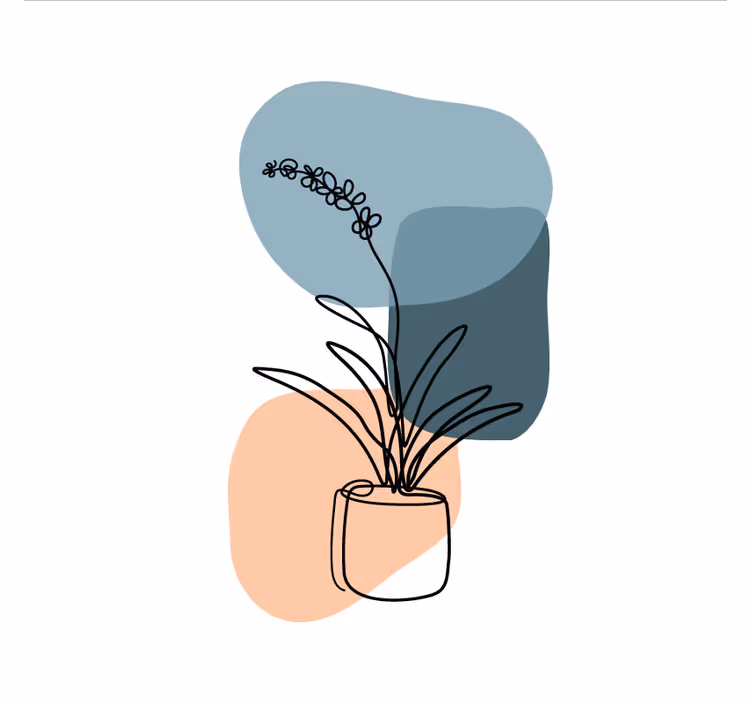 Oturma odası stor perde minimalist orkide tasarımı - TenStickers
