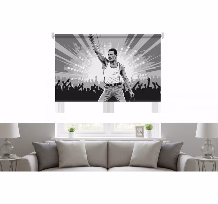 Oturma odası stor perde freddie wembley'de - TenStickers