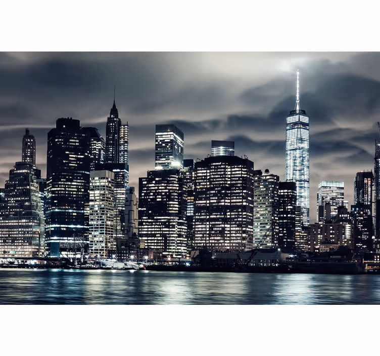 Oturma odası stor perde new york gecesi - TenStickers