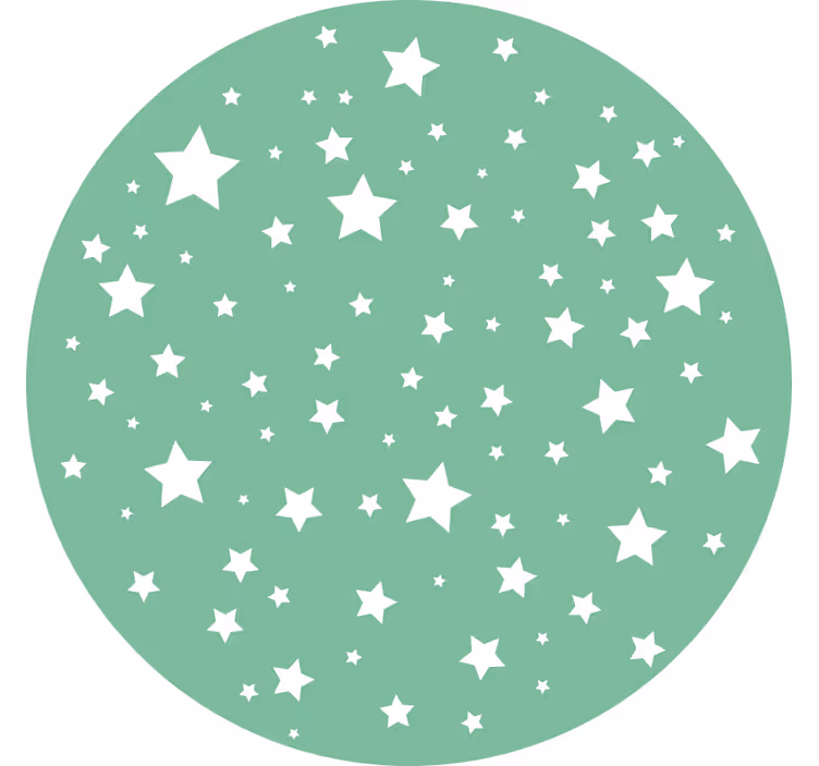 Yeşil stor perde yıldızlar yuvarlak - TenStickers