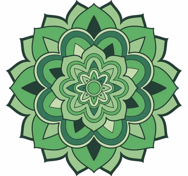 Yeşil stor perde mandala deseni - TenStickers